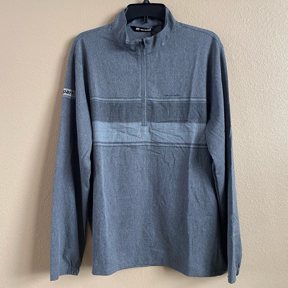 Travis Mathew New Size L Dark Gray Travel More Quarter Zip Golf Long Sleeve Logo